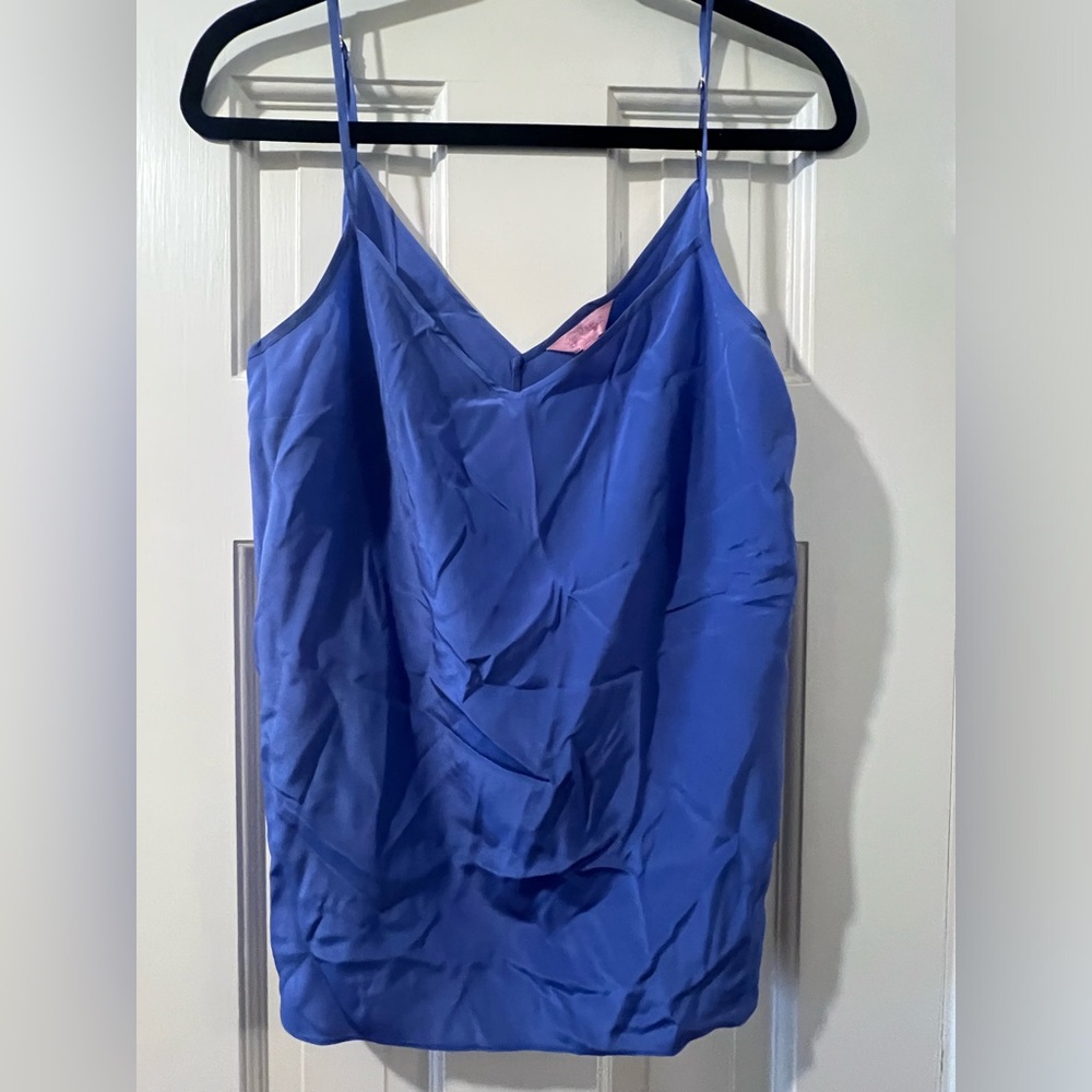 Lilly Pulitzer “Iris Blue” Silk Pixie Tank Top
